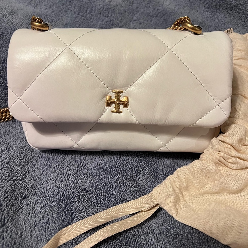 Tory Burch Cream Quilted Crossbody Bag